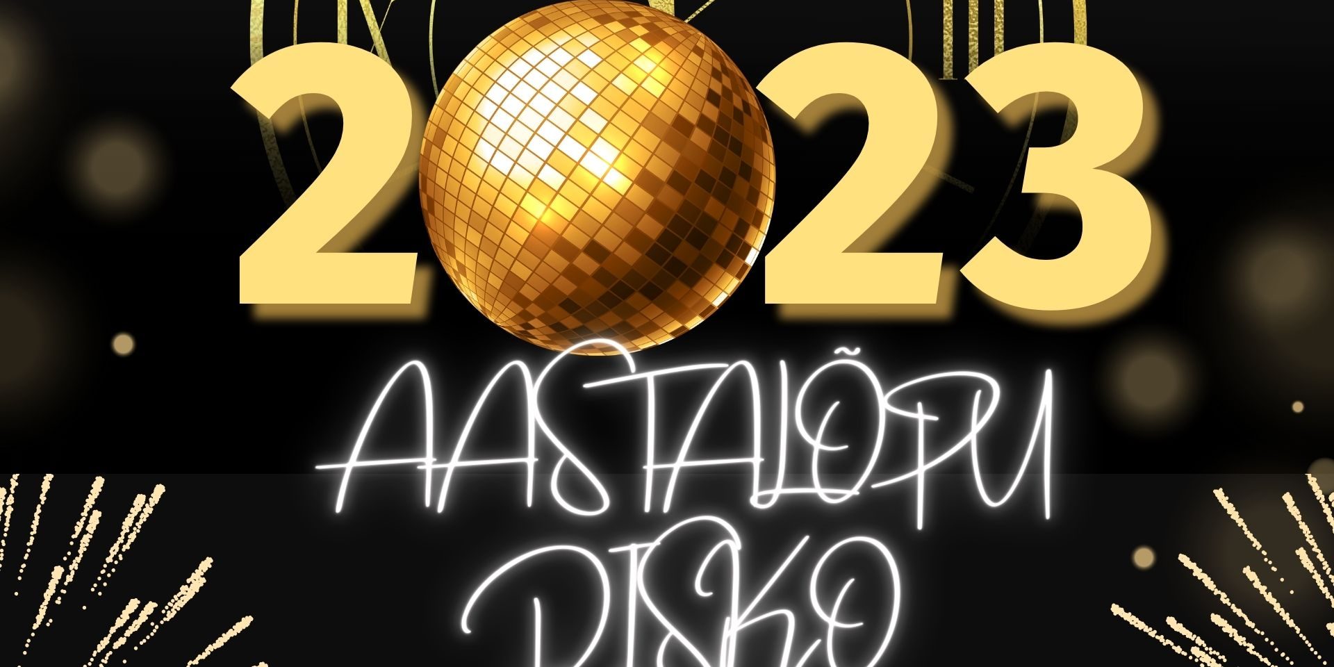 Black Gold Modern New Year Party Poster